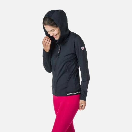 Rossignol T-Shirt & Tops Women's Full-Zip Eco Hoodie BLACK - Image 3
