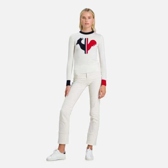 Rossignol T-Shirt & Tops Women's Alya Round Neck Sweater WHITE - Image 2