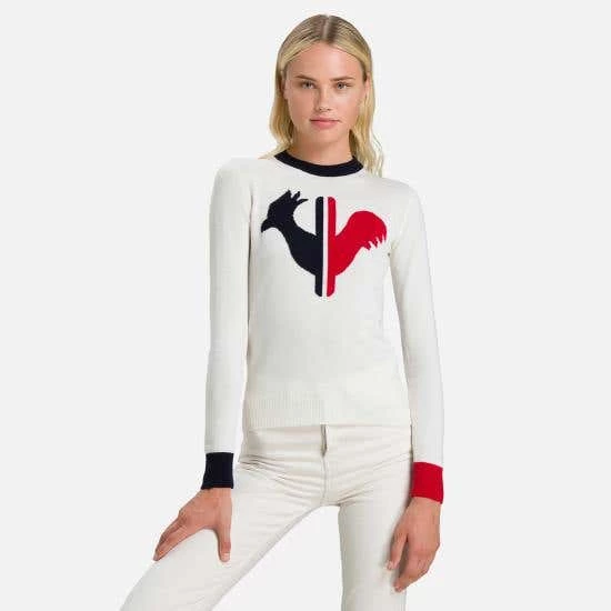 Rossignol T-Shirt & Tops Women's Alya Round Neck Sweater WHITE - Image 3