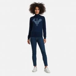 Rossignol T-Shirt & Tops Women's Classique Roll Neck Sweater BLUE